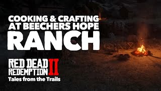 Red Dead Redemption 2 How to cook at Beechers Hope  How to craft at Beechers Hope [upl. by Kilam249]