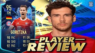 95 TEAM OF THE SEASON MOMENTS GORETZKA PLAYER REVIEW  TOTS  FIFA 23 Ultimate Team [upl. by Standice]