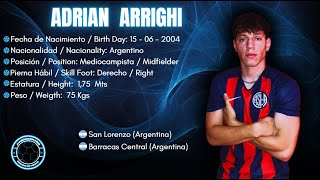 Adrian arrighi 10  Volante  Midfielder  Barracas Central 2024 [upl. by Asir619]