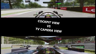 F1 Cockpit view VS Tv Camera view [upl. by Dillie]