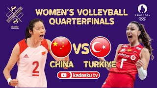 LIVE 🔴 TURKIYE VS CHINA  QuarterFinals  Paris 2024 Olympic Games Womens Volleyball  Score [upl. by Alejandro]