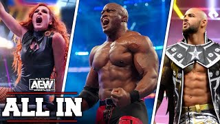 10 Biggest SURPRISES amp SHOCKERS at AEW ALL IN 2024  Becky Lynch amp Bobby Lashley Debut 👀 More [upl. by Trilbee]