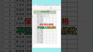 保护部分工作表，不让别人胡乱修改！excel wps 文员 0基础学电脑 表格 [upl. by Gunas]