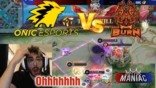 MOBAZANE REACTION  ONIC ESPORTS VS BURN  GAME 1  MSC 2023 [upl. by Adniralc418]