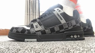 Louis Vuitton Damier LV Sneakers HD On Feet [upl. by Orian681]