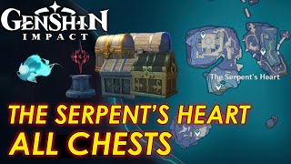 All Chests The Serpents Heart Enkanomiya Island Mysterious Seelie TTC amp Puzzle  Genshin Impact [upl. by Nihs]