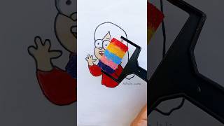 Gravity falls acrylic paint hairstyle art viralart shorts [upl. by Ateekram855]