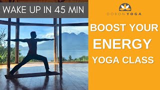 Dynamic energy booster yoga class  Morning Yoga Flow  45 min to feel awake and empowered [upl. by Aicemat]