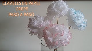 ELABORAR UN HERMOSO CLAVEL EN PAPEL CREPE PASO A PASO Manualidades Natty [upl. by Kirat]