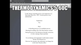 Thermodynamics 560C During a throttling process the temperature of a fluid drops from 30 to –20°C [upl. by Dwaine928]