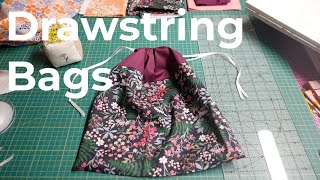 How to make Drawstring Gift Bags  Sewalong  SEW JESSALLI [upl. by Gianna]