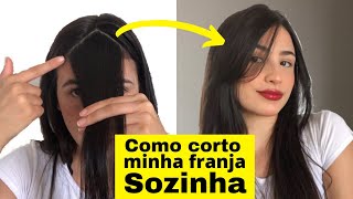 COMO CORTAR A FRANJA EM CASA SOZINHA  DE FORMA RAPIDA SIMPLES E FACIL [upl. by Phio]