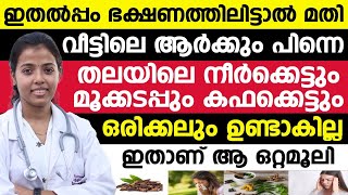 ഇതല്പം ഭക്ഷണത്തിലിട്ടാൽ മതി തലയിലെ നീർക്കെട്ടും മൂക്കടപ്പും കഫക്കെട്ടും ഒരിക്കലും ഉണ്ടാകില്ല [upl. by Feune]