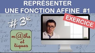 EXERCICE  Représenter une fonction affine 2 points  Troisième [upl. by Nnaecarg]