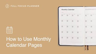 How to Use the Monthly Calendar Pages in the Full Focus Planner  Official Tutorial [upl. by Assirral]