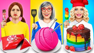 Me vs Grandma Cooking Challenge Cake Decorating Challenge amp Kitchen Hacks by YUMMY JELLY [upl. by Aiel144]