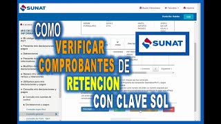 Consulta de Retenciones y Contribuciones  VERIFICAR LOS COMPROBANTES DE RETENCIÓN CON LA CLAVE SOL [upl. by Barra]