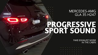 MercedesAMG GLA 35 H247  quotProgressive Sport Soundquot  Fake Exhaust Sound [upl. by Oiruam635]