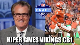 Mel Kiper Jr Gives Vikings CB1 in First 2024 NFL Mock Draft [upl. by Ayotol]