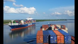 Piloting the container ship Argos down the Savannah River [upl. by Volpe]