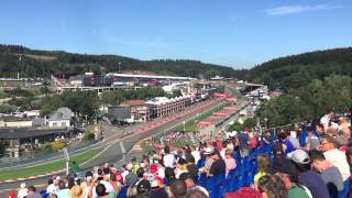 View of Eau Rouge from Gold 4 grandstand at Spa 2015 Belgian Grand Prix [upl. by Walli]