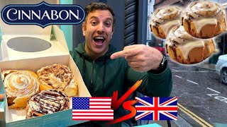 CINNABON Review USA VS UK AMERICAN FOOD…Do We Do It Better [upl. by Crofoot]