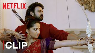 Baahubali and Devasena Arrow Fight Scene  Baahubali 2 The Conclusion  Netflix India [upl. by Yokoyama342]