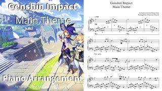 Genshin Impact  Main Theme Piano Arrangement with Music Sheets [upl. by Sialac]