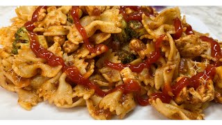 Spicy Bow Tie Pasta Recipe  Easy Homemade Pasta With Red Sauce  Farfalle Pasta [upl. by Hsur650]