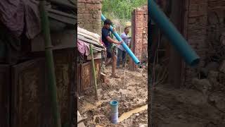 Underground water well pipeline installation process [upl. by Derrej]