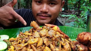 Chicken Skin fry With Green Chilli [upl. by Olbap565]