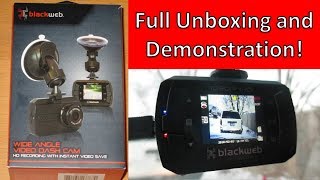 BlackWeb WalMart Dash Cam  Full Unboxing and Demonstration [upl. by Gifferd]