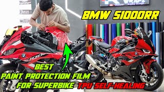 Installing the Worlds Best SelfHealing PPF on BMW S1000RR rcustomz ppf bmws1000rr [upl. by Johnette]