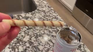 Pirouline Rolled Wafers – Chocolate Hazelnut – Rolled Wafer Sticks Crème Filled Wafers Rolled Cook [upl. by Ynnol]