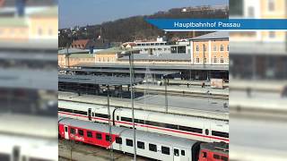 Wasserfontäne am Hauptbahnhof Passau [upl. by Desireah359]