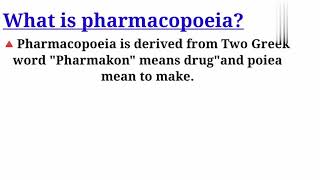 What is pharmacopoeiasPharmacopoeias [upl. by Solracesoj89]