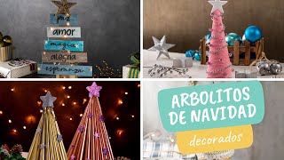 Arbolitos de Navidad decorados  Craftología [upl. by Edecrem]