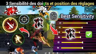 Top 3 des meilleurs paramètres HUD personnalisés 😈 Free Fire Nouvelle sensibilité du tir à la tête [upl. by Dru]