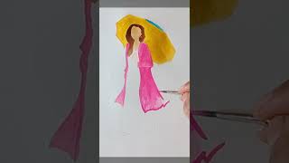 Easy Watercolor Painting drawing shorts shortvideo [upl. by Drugge562]