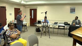 Reporter stops city councils private meeting about missing COVID money [upl. by Ebberta307]