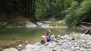 Bushcraft Mäke überlebt Bachwanderung in der Goldach nur knapp [upl. by Ahsimaj]