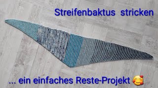 Anleitung  Streifenbaktus stricken  ideal für Reste und ein tolles Anfängerprojekt [upl. by Noirda]