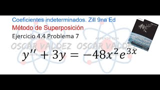 Ejercicios 44 Problema 7 Dennis G ZILL ED Lineales NO Homogéneas Coeficientes Indeterminados [upl. by Otsenre]