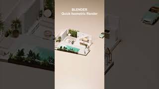 BLENDER RENDER  SIMPLE ISOMETRIC VILLA blender architecture 3drender home archviz [upl. by Prady446]