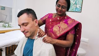 ASMR Strong ayurvedic neck and head massage by Bharti [upl. by Aylmar]