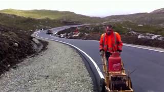 Thermoplastic line Painting in Harris by Fastlane Roadmarkings [upl. by Dranik]