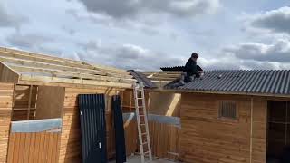 Billy finishing roofing today we had to slow the video down a bit so you could watch it 😂😂😂😂😂 [upl. by Shayne712]