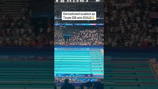 Team GB have successfully defended their Olympic gold in the mens 4x200m freestyle relay🤩 [upl. by Stilla562]