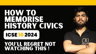 How to Memorise History Civics For ICSE Class 10 2024  Score 8080 in History Civics Board Exam [upl. by Rasure]