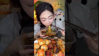 Esther Yummy ASMR shorts mukbang [upl. by Aciamaj]